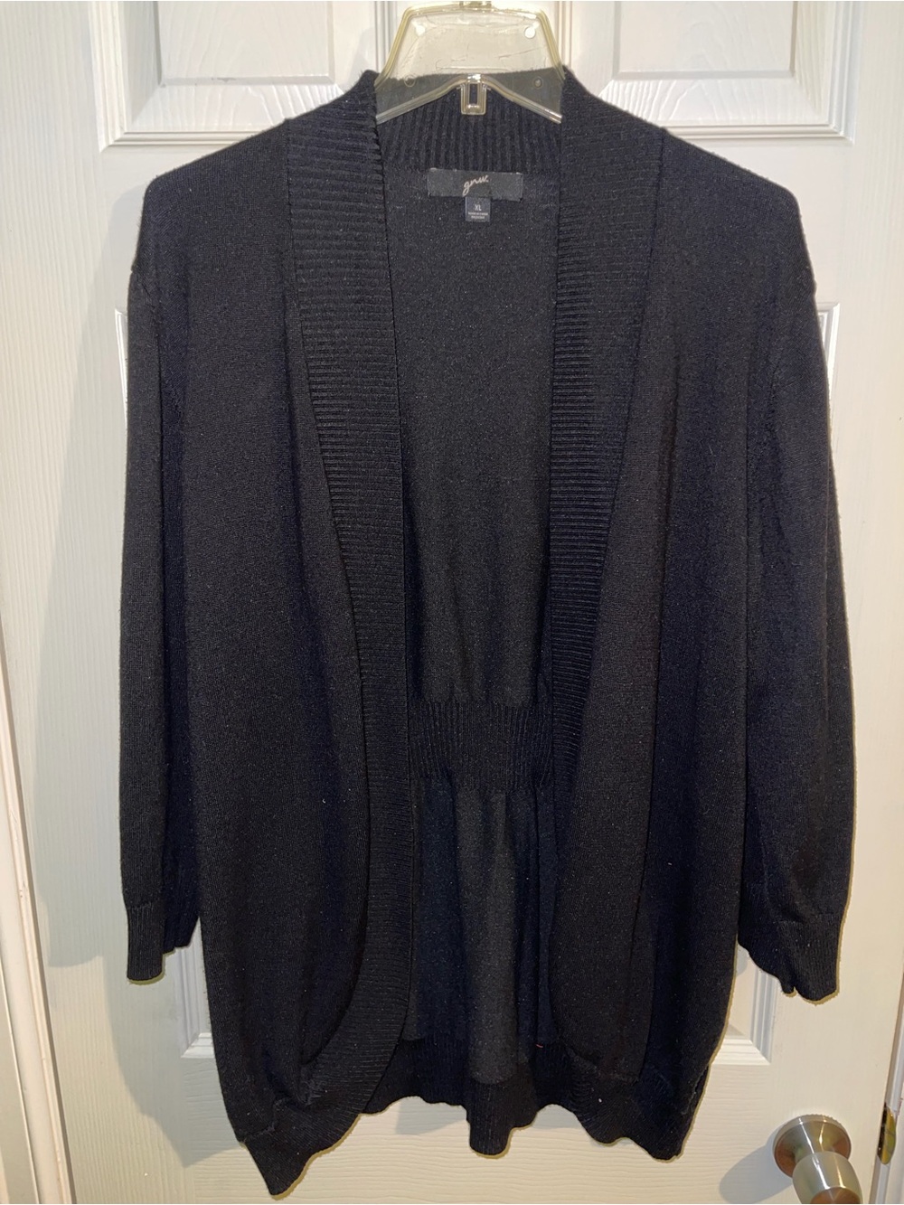 Black Open-Front Women's Sweater Cardigan - XL